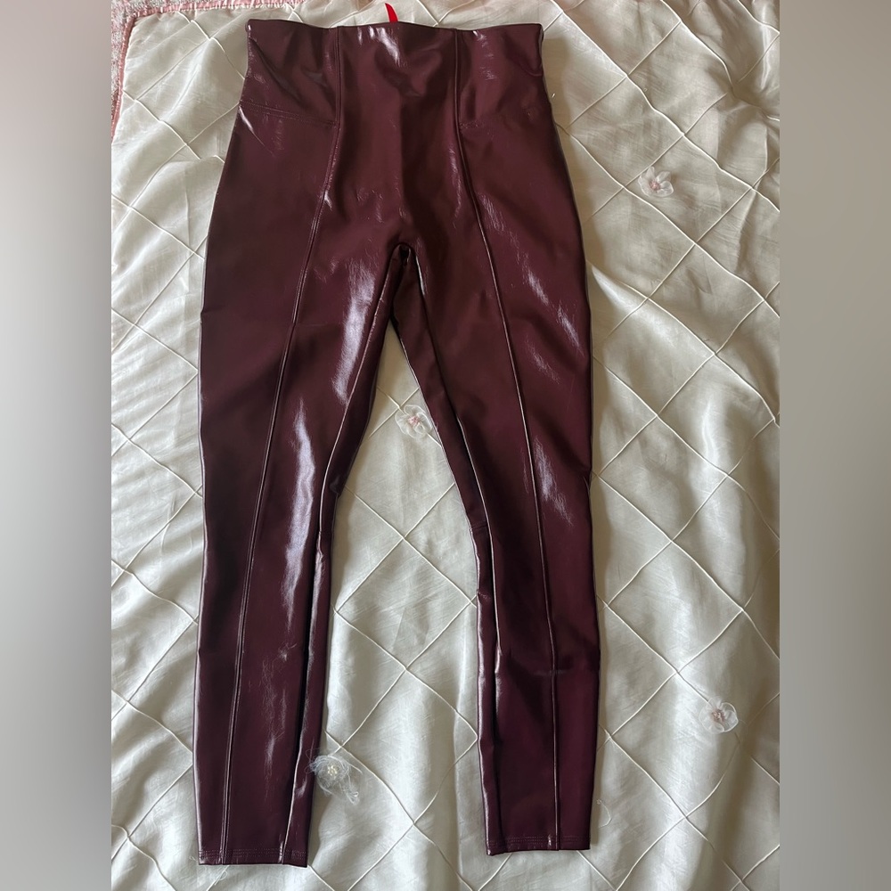 Shiny Merlot Pleather Pants